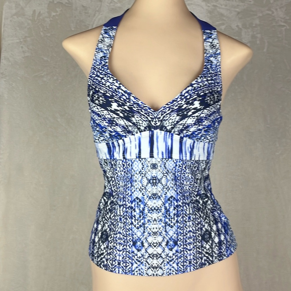 Athleta Halter Underwire Tankini Top 32 B/C Ikat Print NWOT